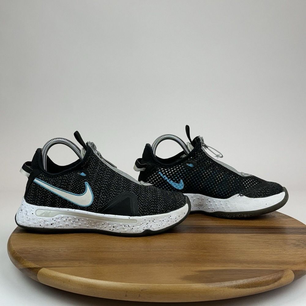 Big Kids Boys Nike PG 4 Heather Black Basketball Sneakers Shoes Size 5.5 Y GUC